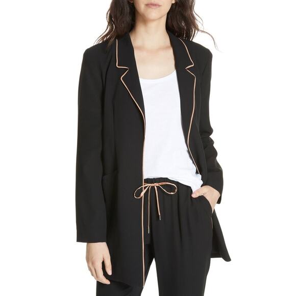Eileen Fisher Jackets & Blazers - EILEEN FISHER Women’s Silk Black Long Line Open Front Blazer large
